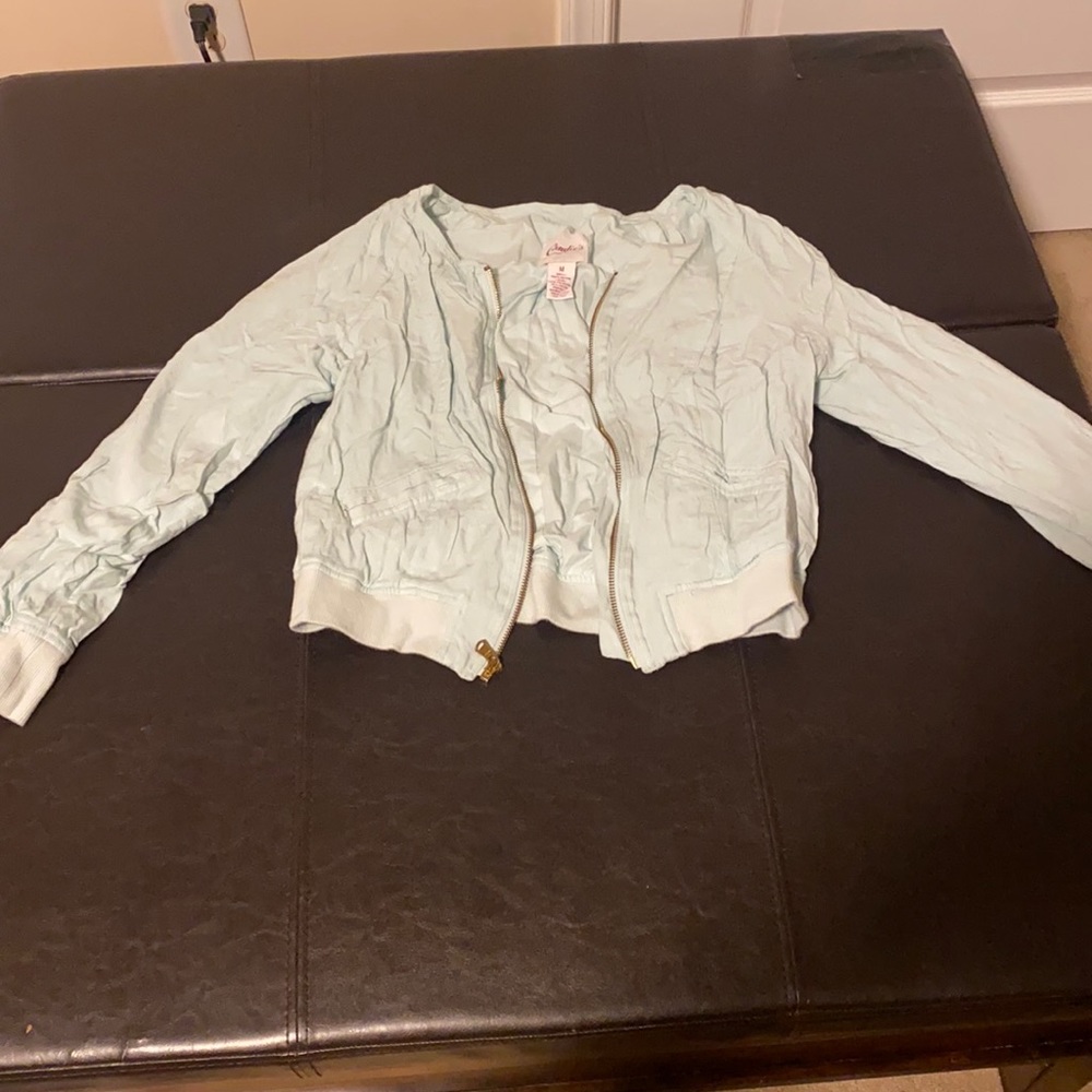 Pastel blue bomber jacket